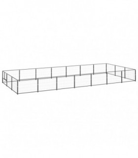 Dog Kennel Black 21 m² Steel