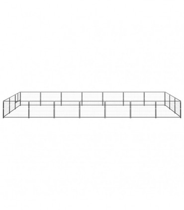 Dog Kennel Black 21 m² Steel