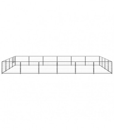 Dog Kennel Black 24 m² Steel