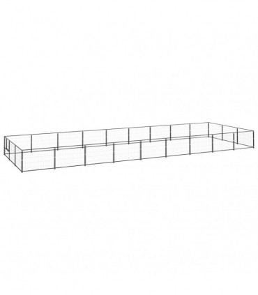 Dog Kennel Black 27 m² Steel