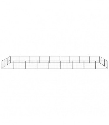 Dog Kennel Black 27 m² Steel