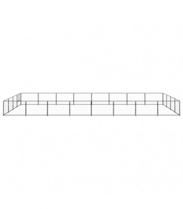 Dog Kennel Black 32 m² Steel