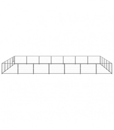 Dog Kennel Black 35 m² Steel
