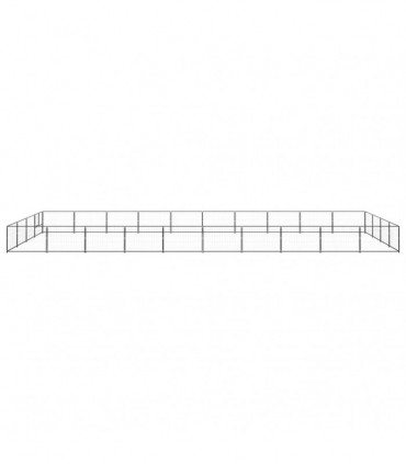 Dog Kennel Black 40 m² Steel