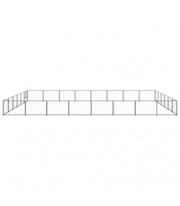 Dog Kennel Black 48 m² Steel