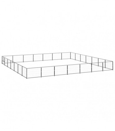 Dog Kennel Black 49 m² Steel