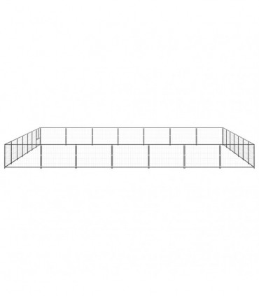 Dog Kennel Black 49 m² Steel