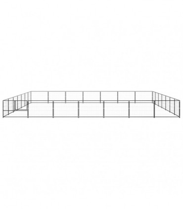Dog Kennel Black 49 m² Steel