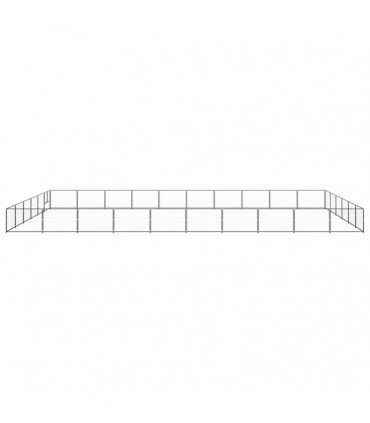 Dog Kennel Black 60 m² Steel