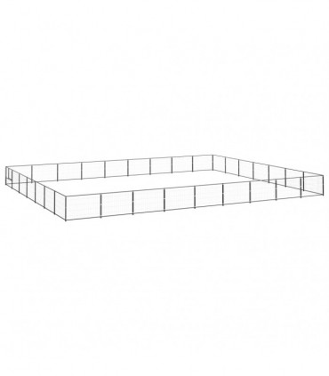 Dog Kennel Black 63 m² Steel