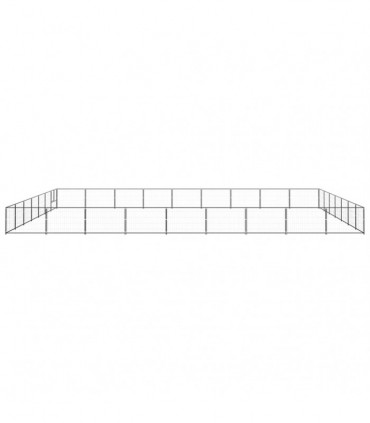 Dog Kennel Black 63 m² Steel