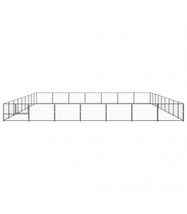 Dog Kennel Black 63 m² Steel