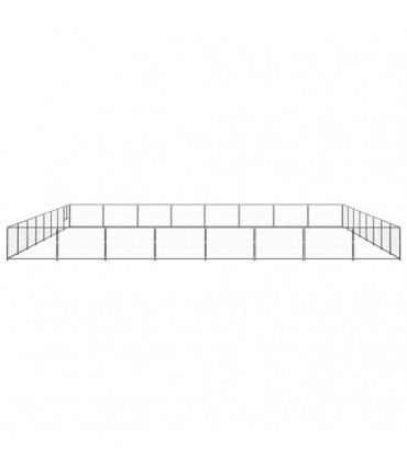 Dog Kennel Black 64 m² Steel