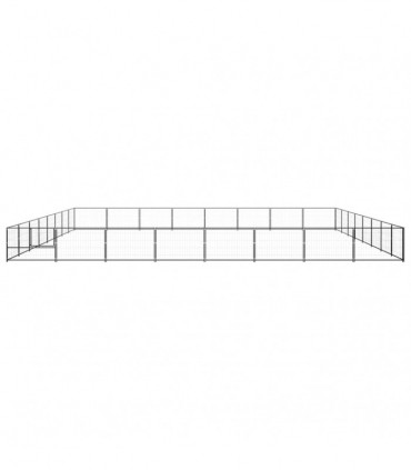 Dog Kennel Black 64 m² Steel