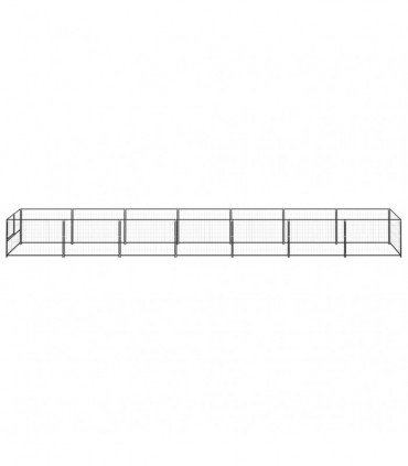 Dog Kennel Black 7 m² Steel