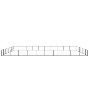 Dog Kennel Black 80 m² Steel