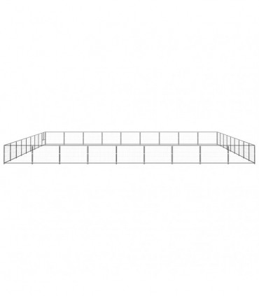 Dog Kennel Black 81 m² Steel