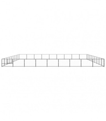 Dog Kennel Black 81 m² Steel