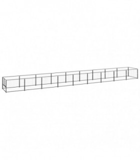 Dog Kennel Black 9 m² Steel