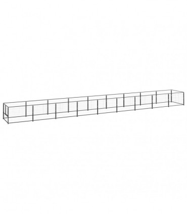 Dog Kennel Black 9 m² Steel