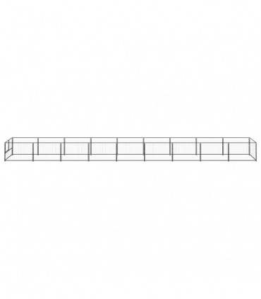 Dog Kennel Black 9 m² Steel