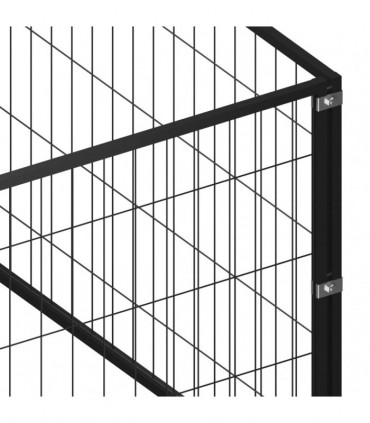 Dog Kennel Black 9 m² Steel