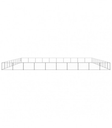 Dog Kennel Silver 100 m² Steel