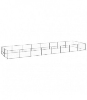 Dog Kennel Silver 16 m² Steel