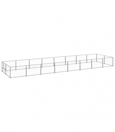 Dog Kennel Silver 16 m² Steel
