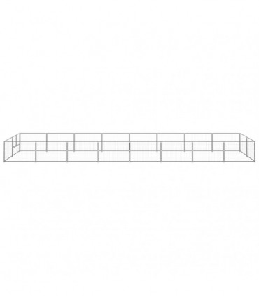 Dog Kennel Silver 16 m² Steel