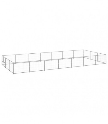 Dog Kennel Silver 21 m² Steel