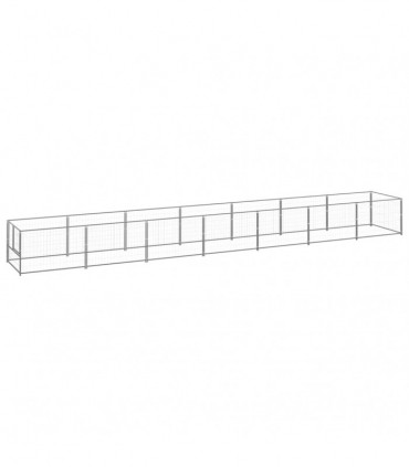 Dog Kennel Silver 7 m² Steel
