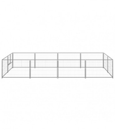 Dog Kennel Silver 8 m² Steel