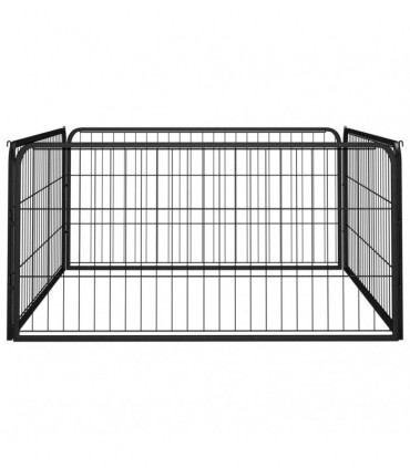 Dog Playpen 4 Panels Black 100x50 cm Powder-coated Steel