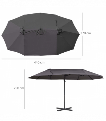 Double Canopy Offset Parasol Umbrella