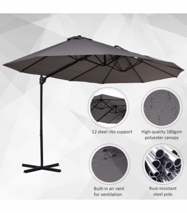 Double Canopy Offset Parasol Umbrella