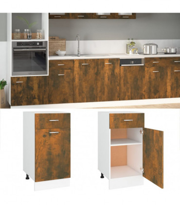 Drawer Bottom Cabinet Smoked Oak 40x46x81.5 cm Engineered Wood