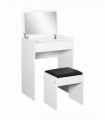Dressing Table Set White Flip-up Mirror Hidden Space Padded Stool Multi-purpose