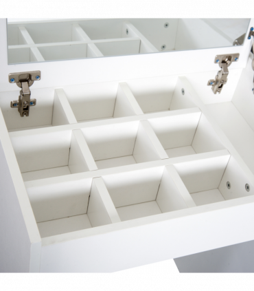 Dressing Table Set White Flip-up Mirror Hidden Space Padded Stool Multi-purpose