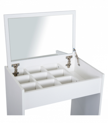 Dressing Table Set White Flip-up Mirror Hidden Space Padded Stool Multi-purpose