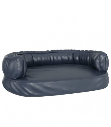 Ergonomic Foam Dog Bed Dark Blue 75x53 cm Faux Leather