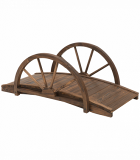 Fir Wood Outdoor Garden Decor Walkway Bridge Brown