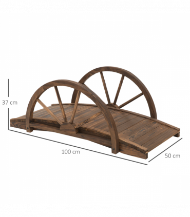 Fir Wood Outdoor Garden Decor Walkway Bridge Brown