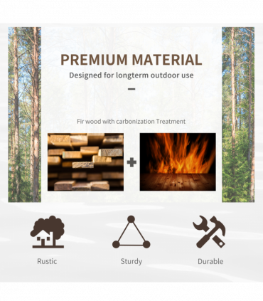 Fir Wood Outdoor Garden Decor Walkway Bridge Brown