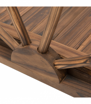 Fir Wood Outdoor Garden Decor Walkway Bridge Brown