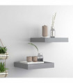 Floating Wall Shelves 2 pcs Grey 23x23.5x3.8 cm MDF