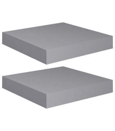 Floating Wall Shelves 2 pcs Grey 23x23.5x3.8 cm MDF
