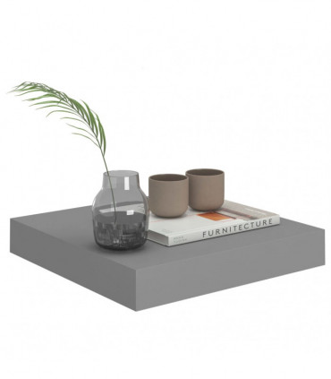 Floating Wall Shelves 2 pcs Grey 23x23.5x3.8 cm MDF