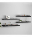 Floating Wall Shelves 4 pcs Black 90x23.5x3.8 cm MDF