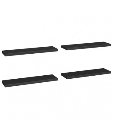 Floating Wall Shelves 4 pcs Black 90x23.5x3.8 cm MDF